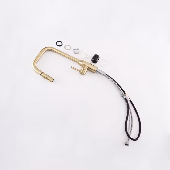 Fábrica de artículos sanitarios Grifo de fregadero de cocina Grifo de agua PVD Champaign Grifo giratorio Grifo de cocina dorado Dejar Upc 304 Mezclador de cocina de acero inoxidable Grifo de cocina