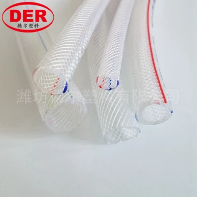 Manguera de agua reforzada trenzada con fibra de plástico PVC flexible de 1/4