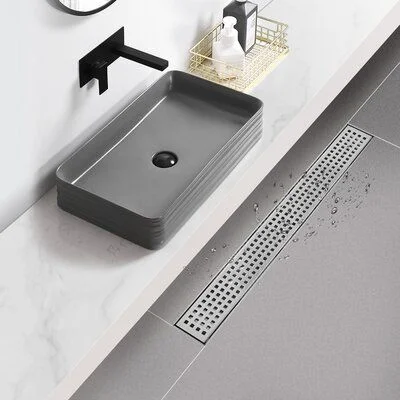 Drenaje de piso de ducha lineal invisible de acero inoxidable para azulejos de canal de baño